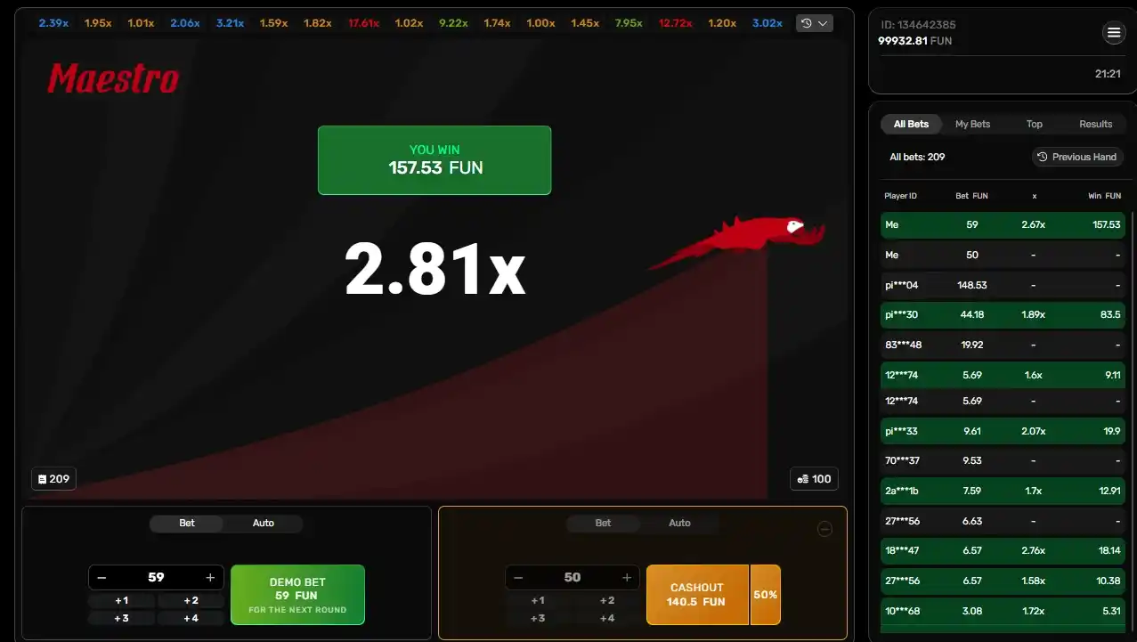 Maestro vs Diğer Crash Oyunları